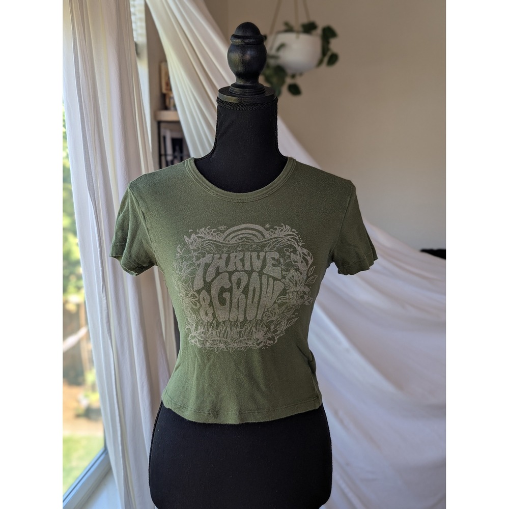 Urban Outfitters 'Thrive & Grow' Green Baby Tee